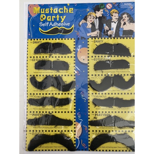 Barba E Bigode Bigodinho Postiço Adereço Fantasia Carnaval