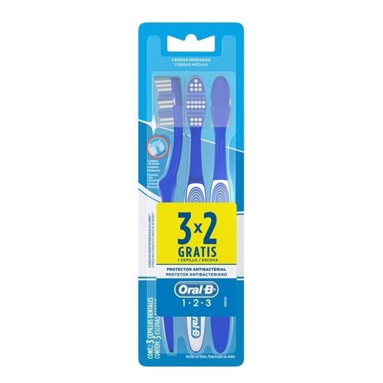 Escova Dental Oral-B 123 Médio 40 Leve 3 Pague 2 em Oferta na Shopee