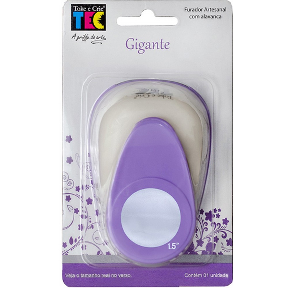 Furador Scrapbook Gigante para Papéis Formato Círculo Liso  3,8 cm Toke e Crie  6827
