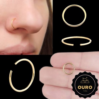 Piercing Argolinha Argola Nariz, Orelha Em Ouro 18k Legítimo