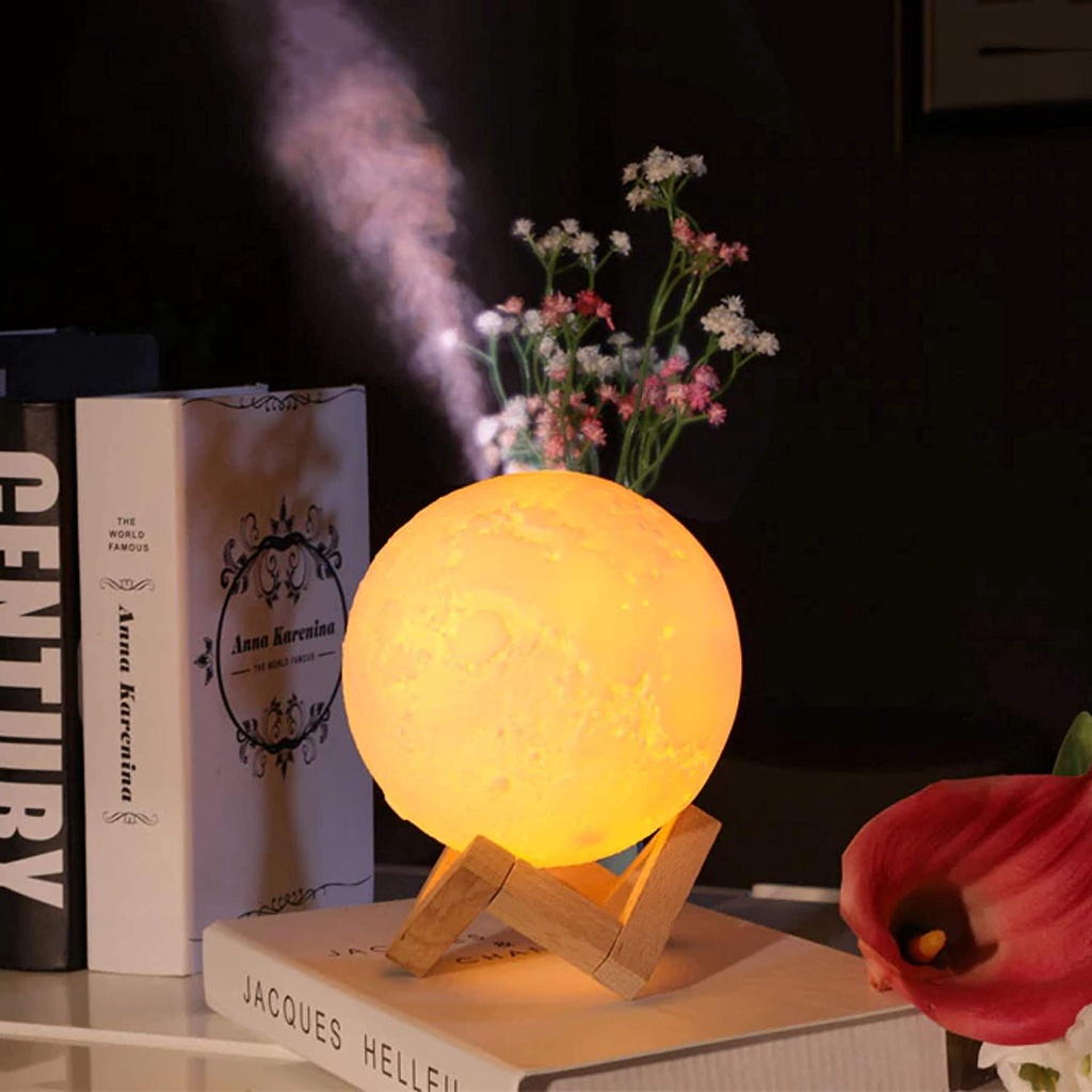 Umidificador E Aromatizador Luminaria Abajur E Lua Cheia