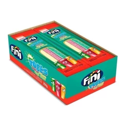 Bala de Gelatina Mini Tubes Regaliz 3 sabores 15g c/12 - Fini