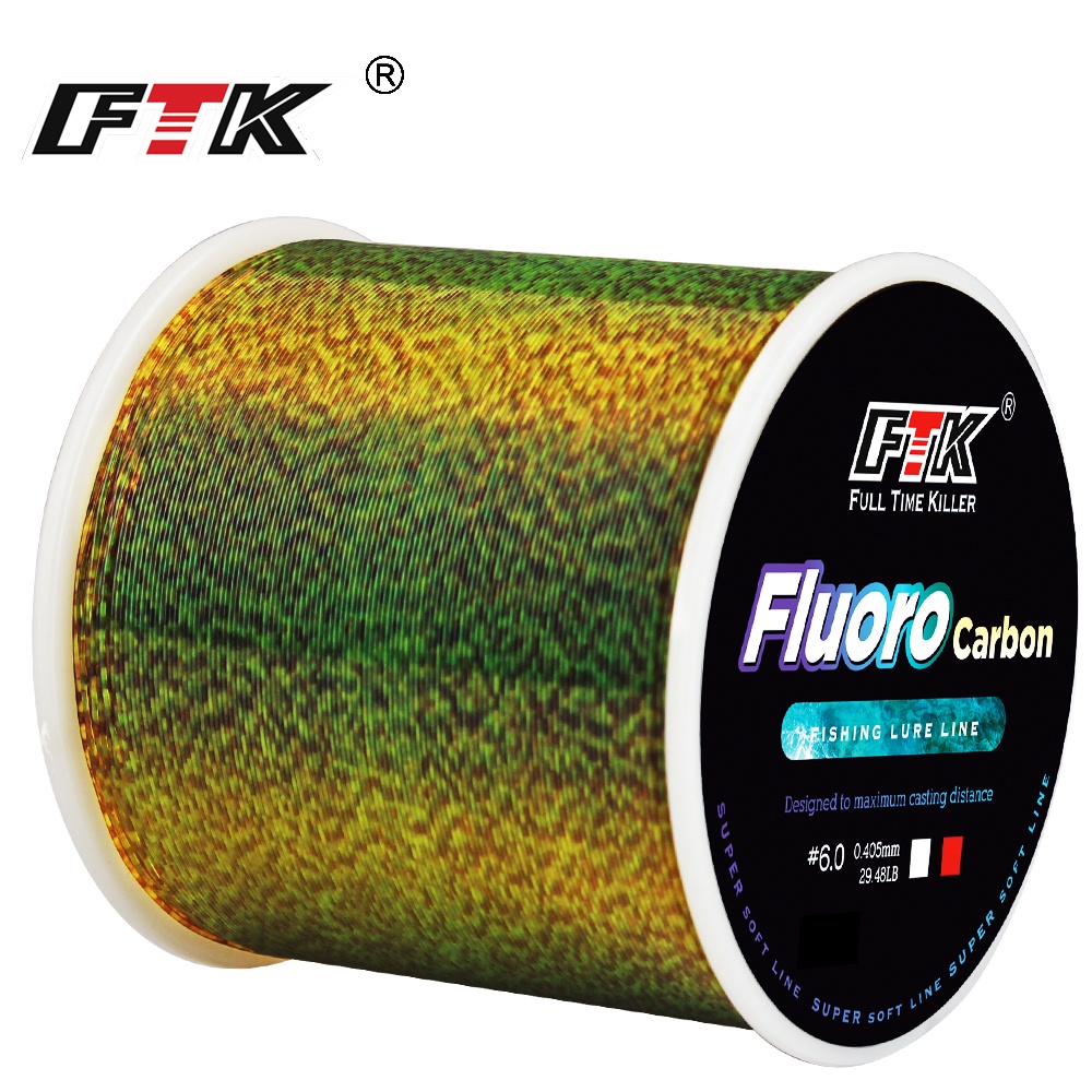 FTK 300M Revestimento De Fluorcarbono Monofilamento De Fibra De Carbono Linha Líder Pesca De Carpa Afundando Mottling De