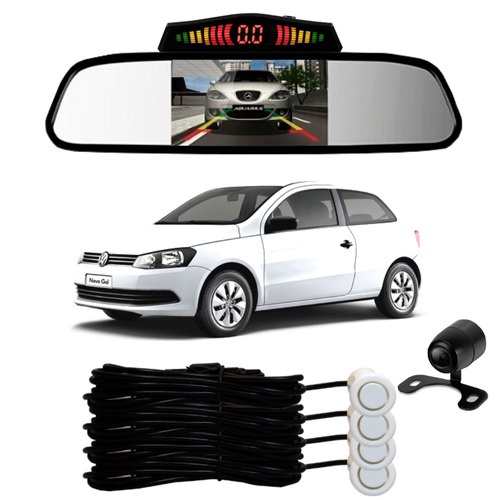 Sensor De Ré + Espelho Camera Ré Vw Gol Branco em Oferta na Shopee