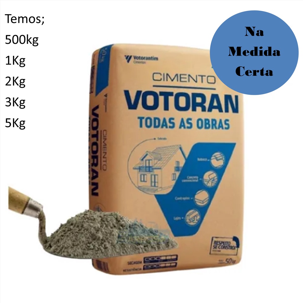 3kg de cimento Votorantim todas as obras para pequenos reparos (Atenção para o peso))