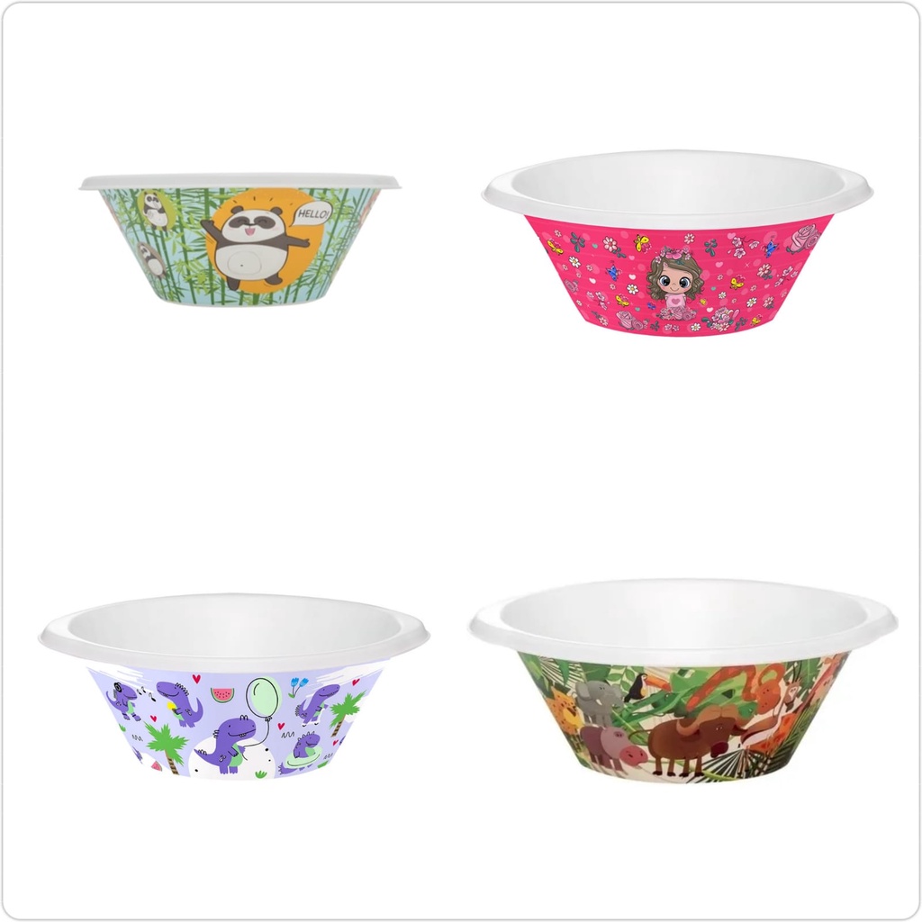 Tigela Decorada 550ml Nos Modelos - Turma Do Leão - Dinossauro - Panda - Menina Flores - Zaffari - Jaguar Utilidades