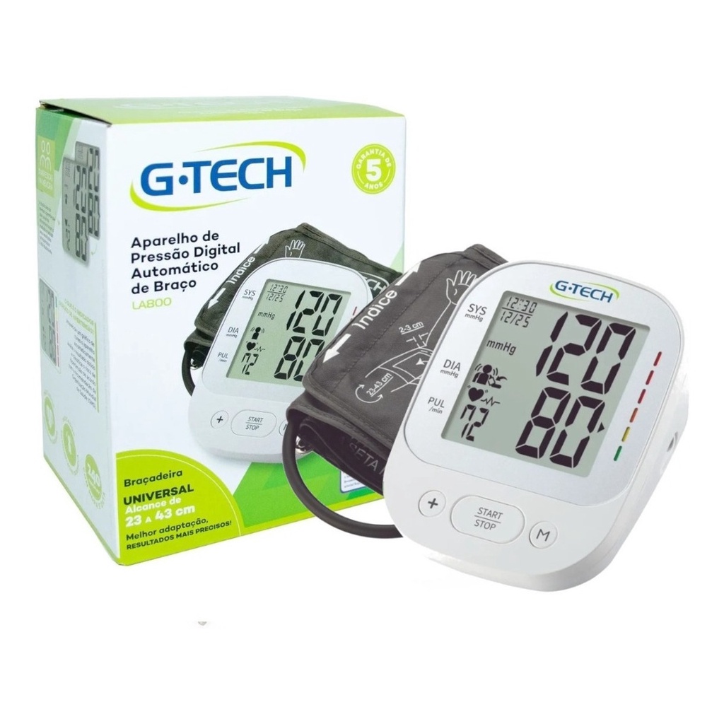 Aparelho De Medir Pressão De Braço G-tech + Estojo + Pilhas | Shopee Brasil