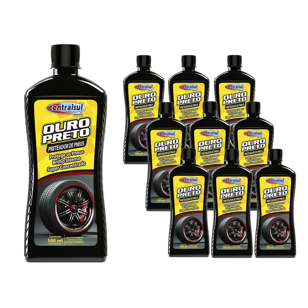 10 PRETEADOR DE PNEUS OURO PRETO SUPER CONCENTRADO BRILHO INTENSO 500ML ...