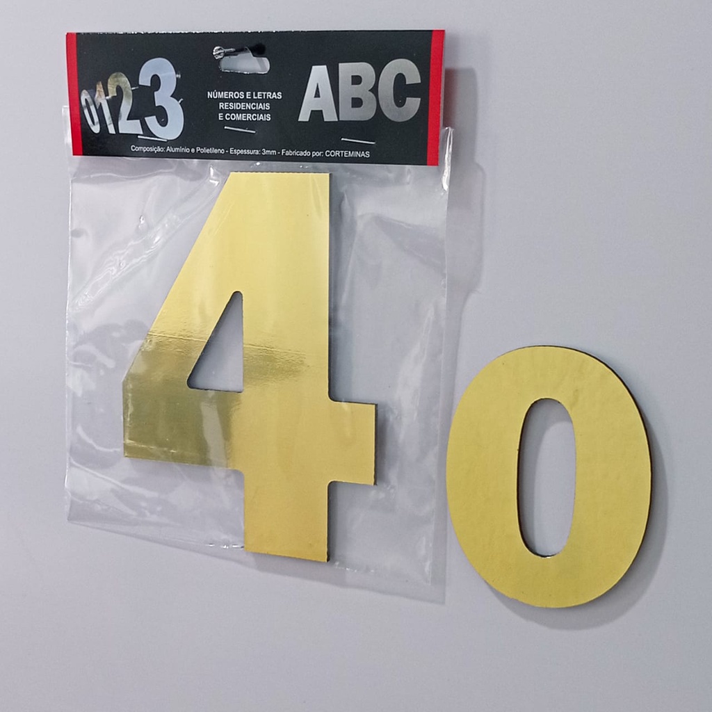 kit três números (TAMANHO P) para fachada endereço casa residencial ACM