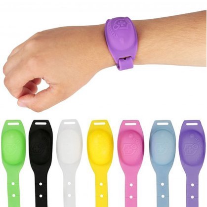 Kit 5 Pulseira de Biossegurança Armazena Álcool Gel Hidratante Promoção