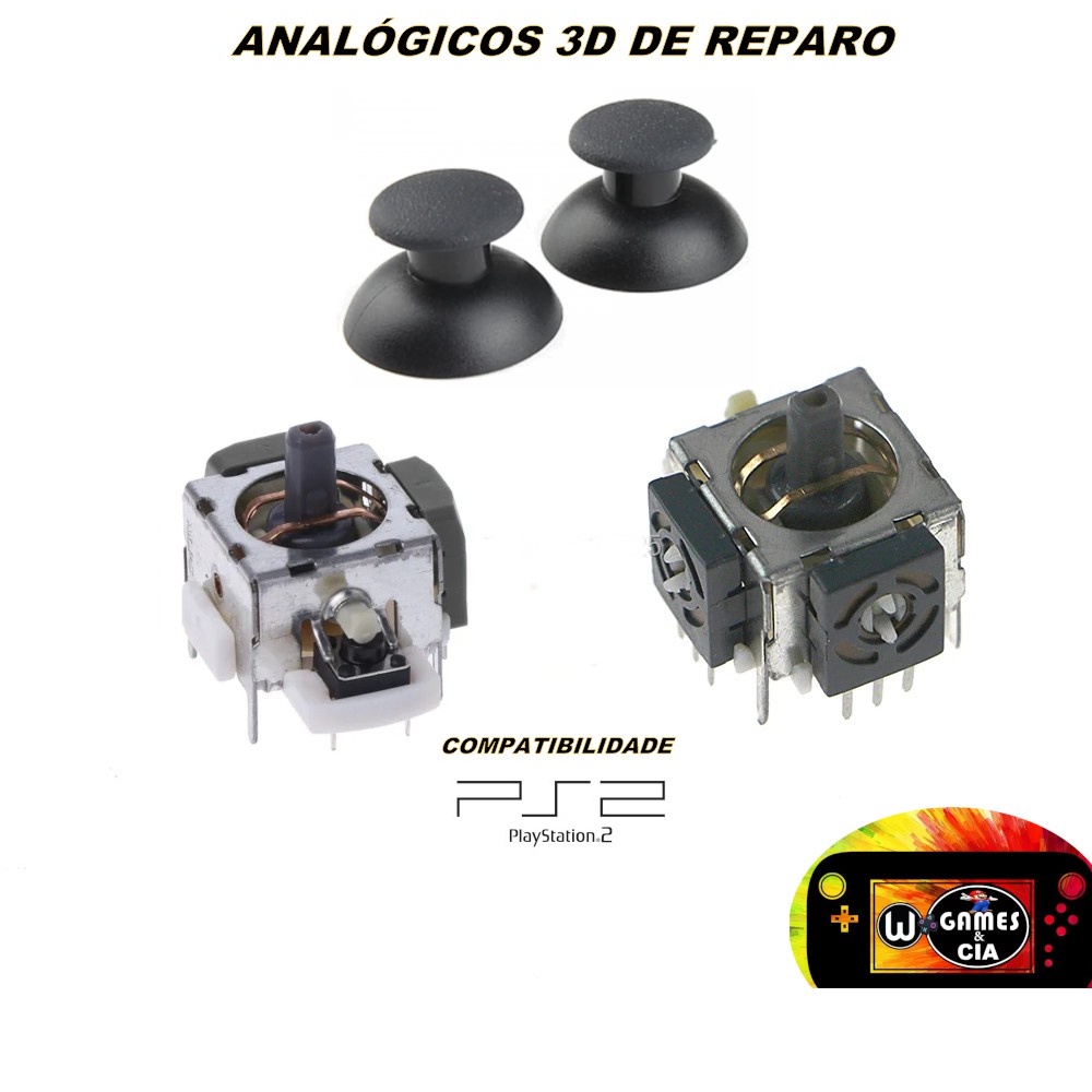 Analógico Direcional  ALPS 3d p/ Controle Playstation 2/Ps2 + 1 Par Botão Direcional 3d do Analogico Boa qualidade (2 pçs cada)
