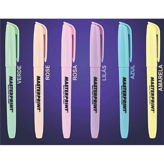 Kit 6 Canetas Marca Texto Tom Pastel Masterprint - Cores Variadas em Oferta na Shopee