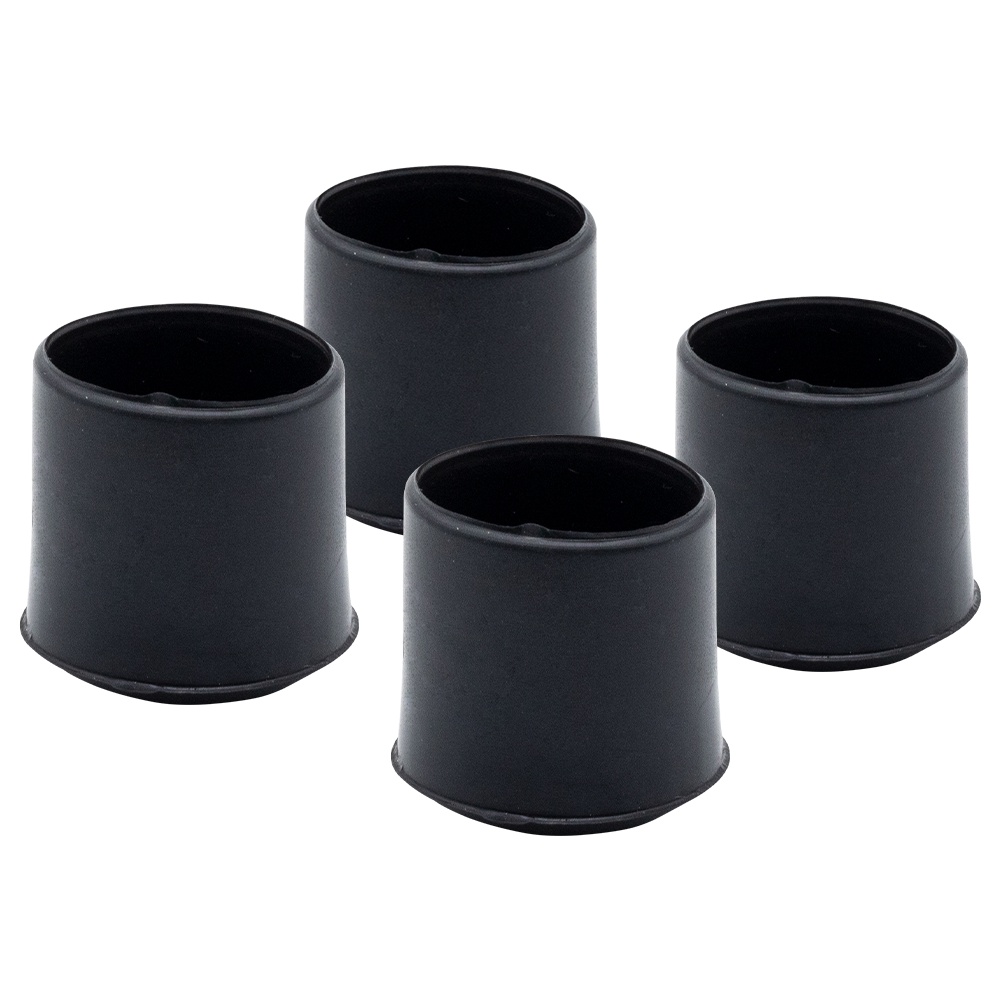 4 Ponteira Protetora Pe Cadeira Redondo 3/4 PVC Preto Branco