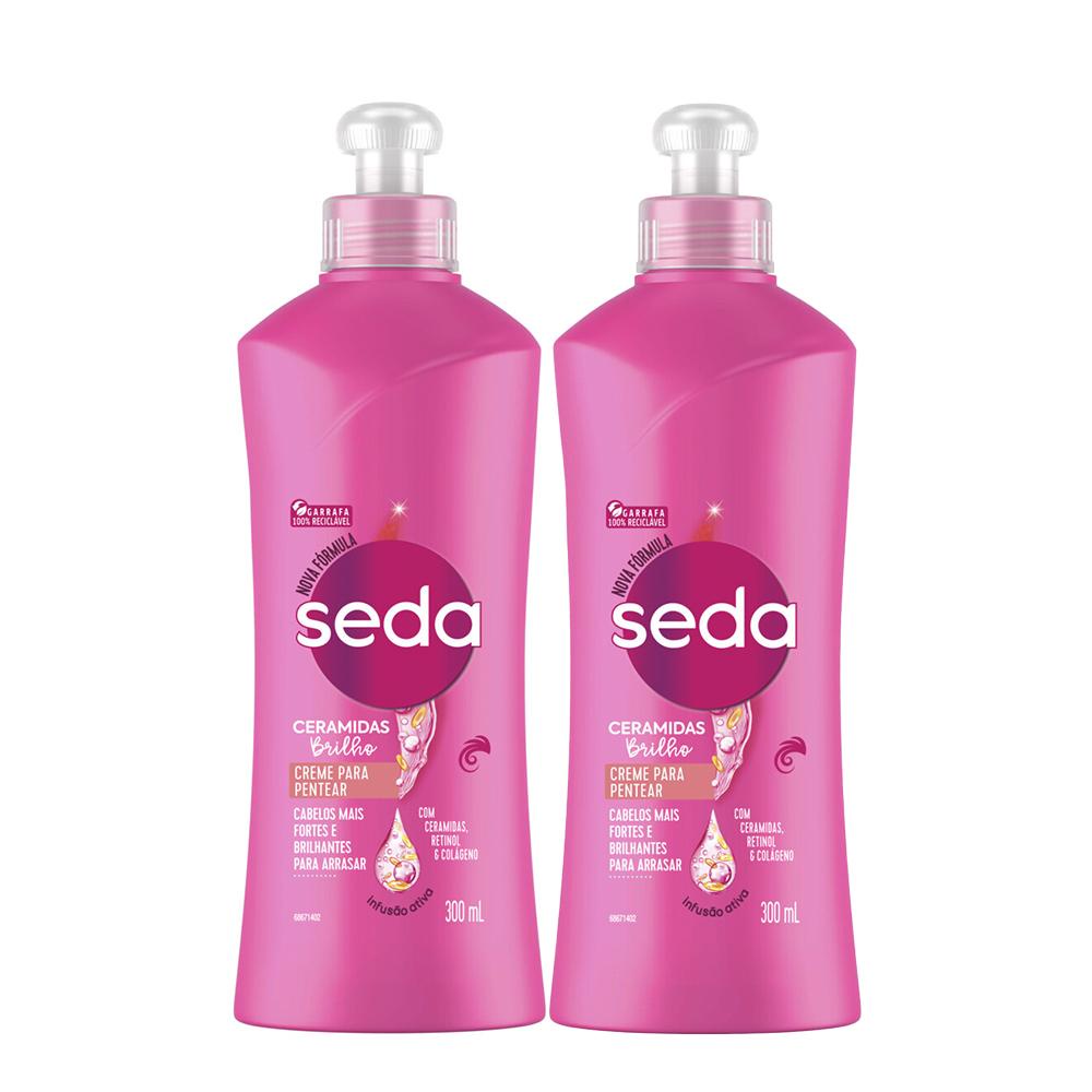 Kit 2 Cremes para Pentear Seda Cocriações Ceramidas Brilho 300ml cada em Oferta na Shopee