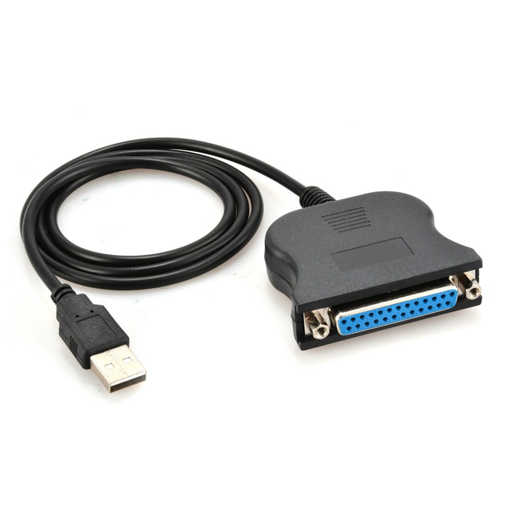 Cabo USB adaptador para impressora paralela 1284 LPT1 25 pinos DB25. USB 2.0 e 1.1. Tamanho: 1 Metro.