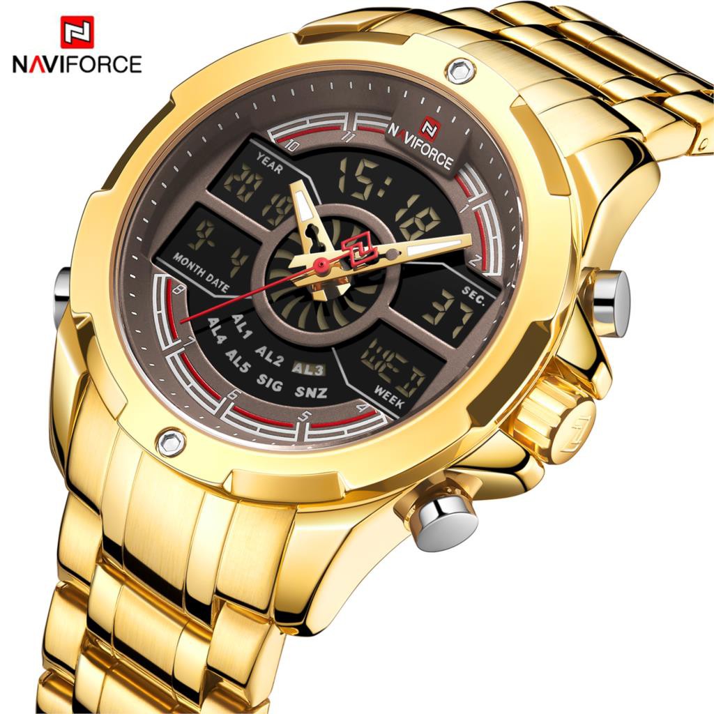 NAVIFORCE New Gold Men Watch Top Luxury Brand Waterproof Quartz Men's