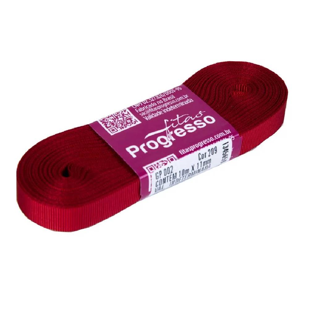 Fita Gorgurão Progresso 11mm nº2 - 10m 209 Vermelho - 1un em Oferta na Shopee
