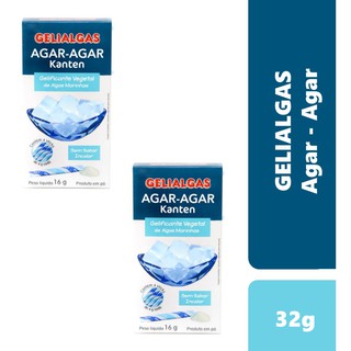 2x Gelatina Vegetal Algas Kanten Agar Agar 16g Gelialgas