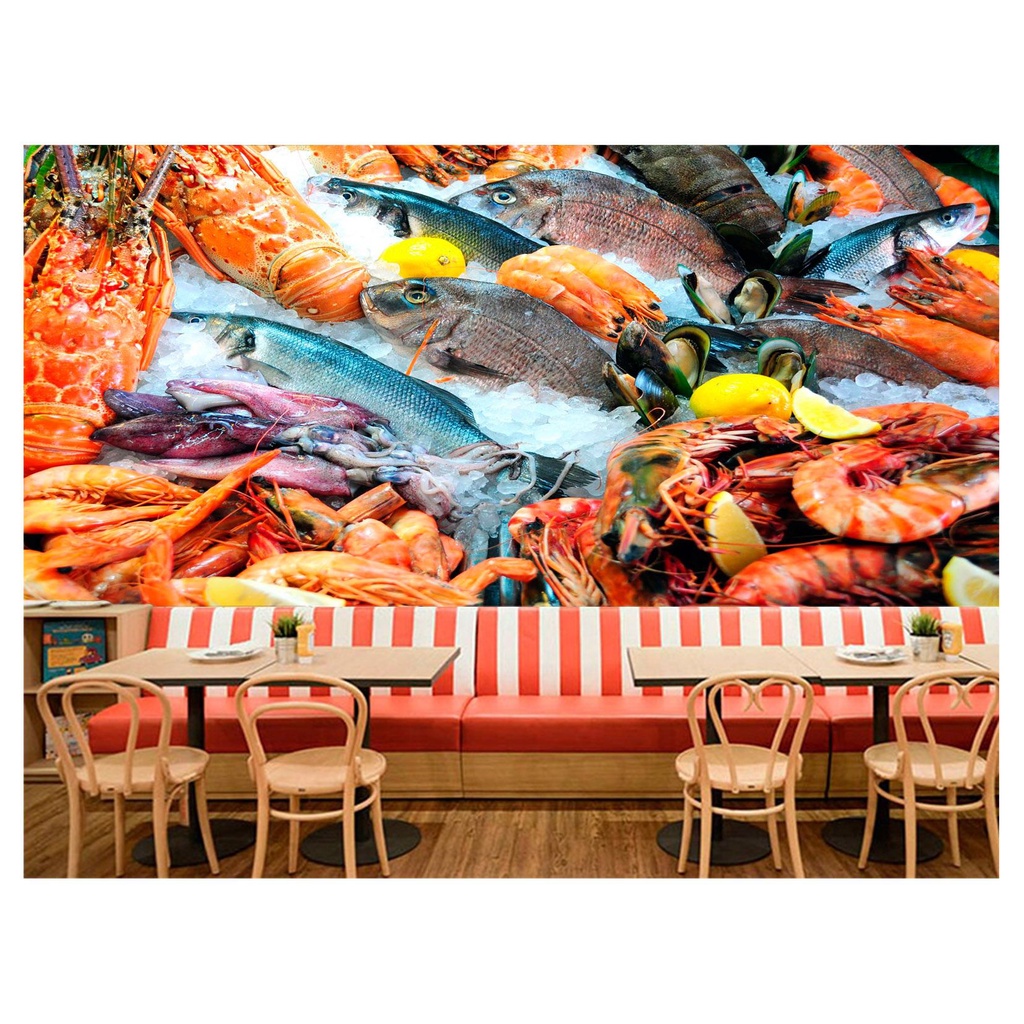 papel de parede Frutos do mar pexies 3D m² AL197
