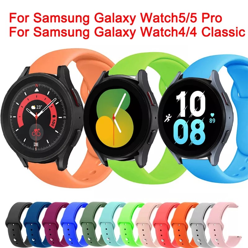 Samsung Galaxy Watch5 Pulseira De Silicone Flexível Para Watch 5 Pro 45mm 4 40mm 44mm Watch4 Clássico 42mm 46mm