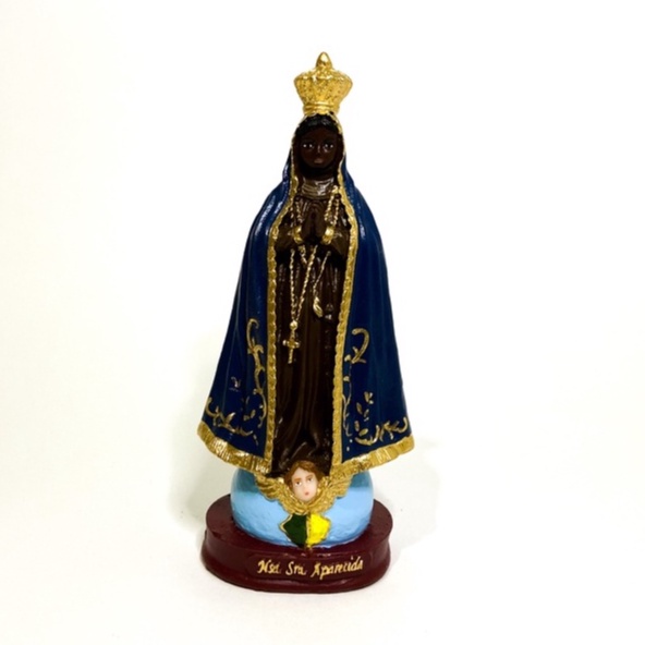 Imagem Nossa Senhora Aparecida 15 cm Resina enfeite decorativo
