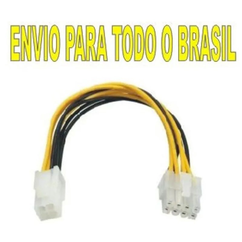 Cabo Força Adaptador 4 Pinos Energia P8 Eps 12v Placa Mae computador