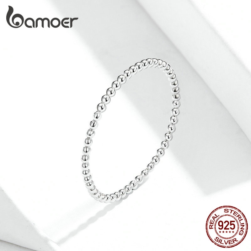 Bamoer Rings 925 Todos Anel De Prata Versátil Simples/Acessórios De Moda Para Mulheres