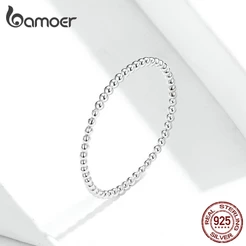 Bamoer Rings 925 Todos Anel De Prata Versátil Simples/Acessórios De Moda Para Mulheres