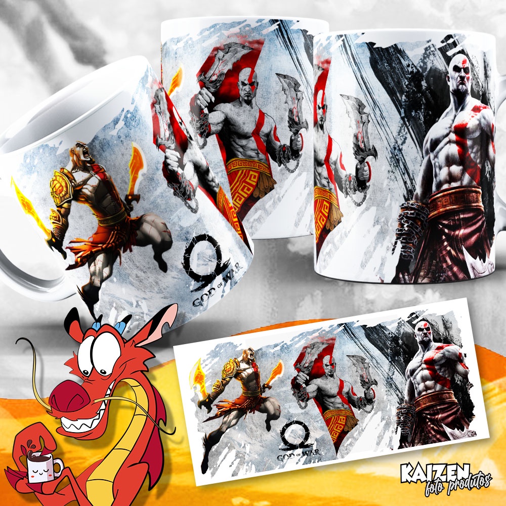 Caneca God of War (Playstation) - Games Clássicos - Jogos Play - Cerâmica
