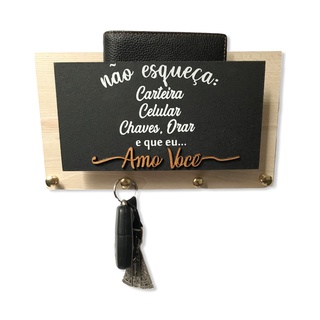 Organizador Porta Chave Carta Correspondência Carteira Orar Amo Você Relevo Mdf em Oferta na Shopee