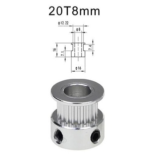 Polia Gt2 20 Dentes Furo 8mm P/ Correia 10mm 3d Cnc 20TB8W10
