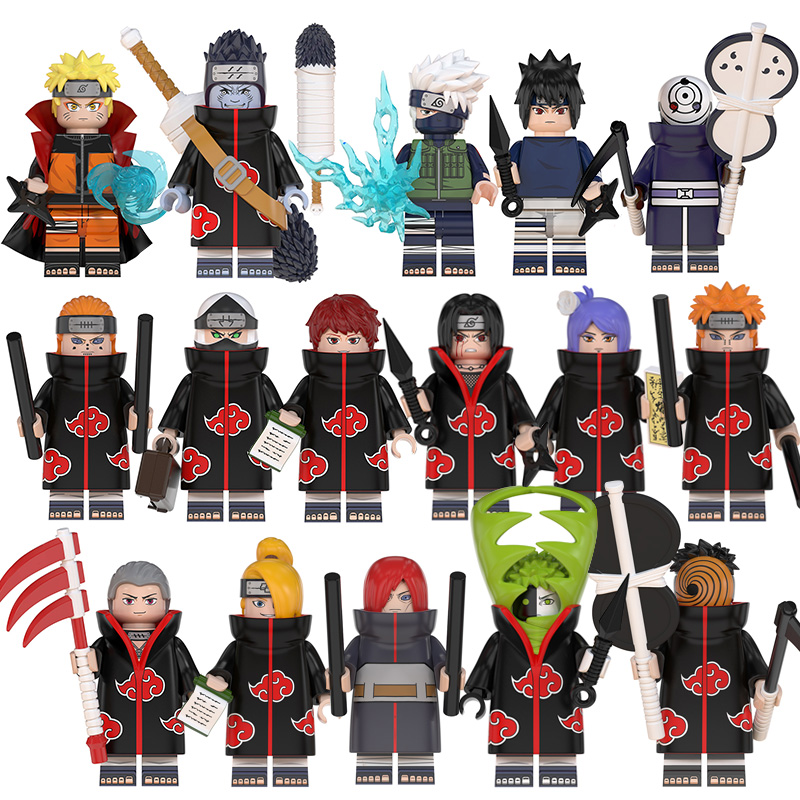 Minifigures Naruto Uzumaki Uchiha Itachi Sasuke Tokashi Kakashi Madara  Building Blocks Brinquedos Para Crianças - Escorrega o Preço