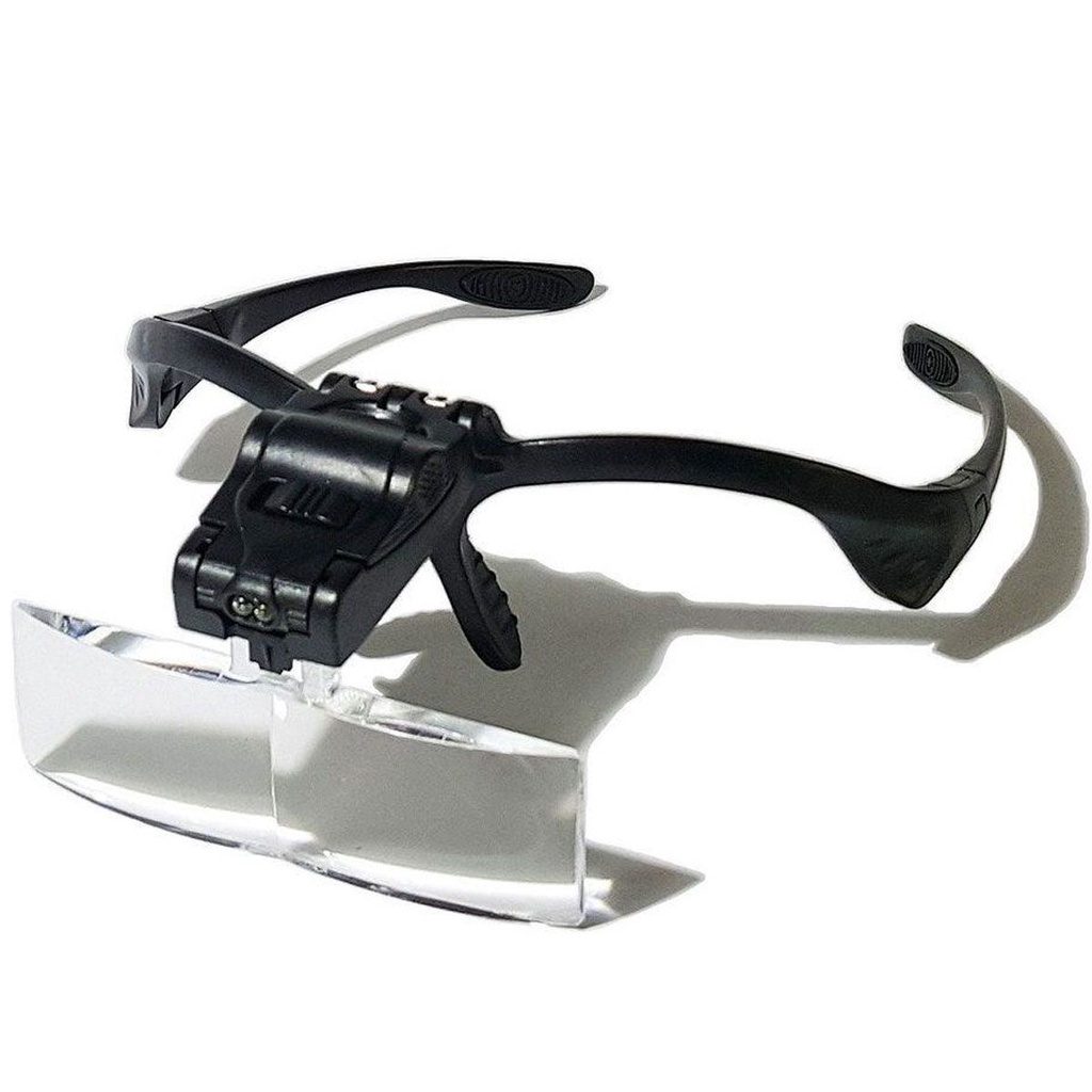 Lupa de Cabeça Óculos com 5 Lentes luz LED Profissional
