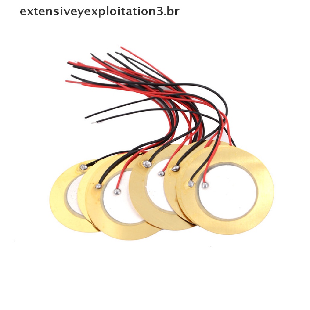 10 Pcs 35mm Piezo Elements Buzzer Sounder Sensor Gatilho Disko + Fio De Cobre