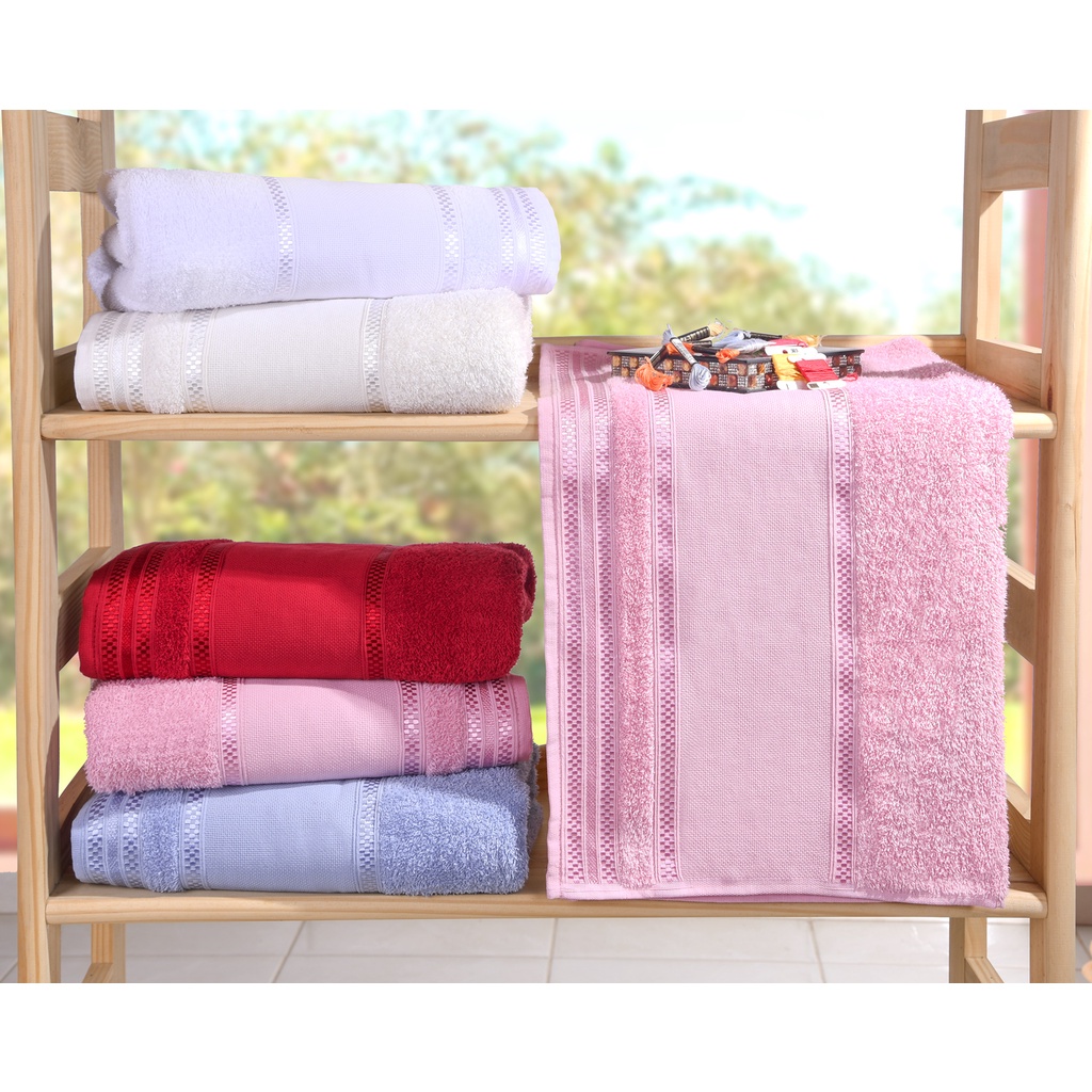 Toalha Ponto Cruz Kit; 4 toalhas ; Lavabo