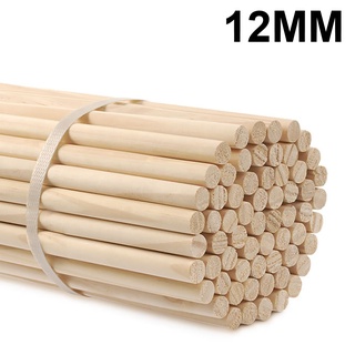 Kit Com 10 Bastoes de Madeira Pinus 12mm Vareta Palito