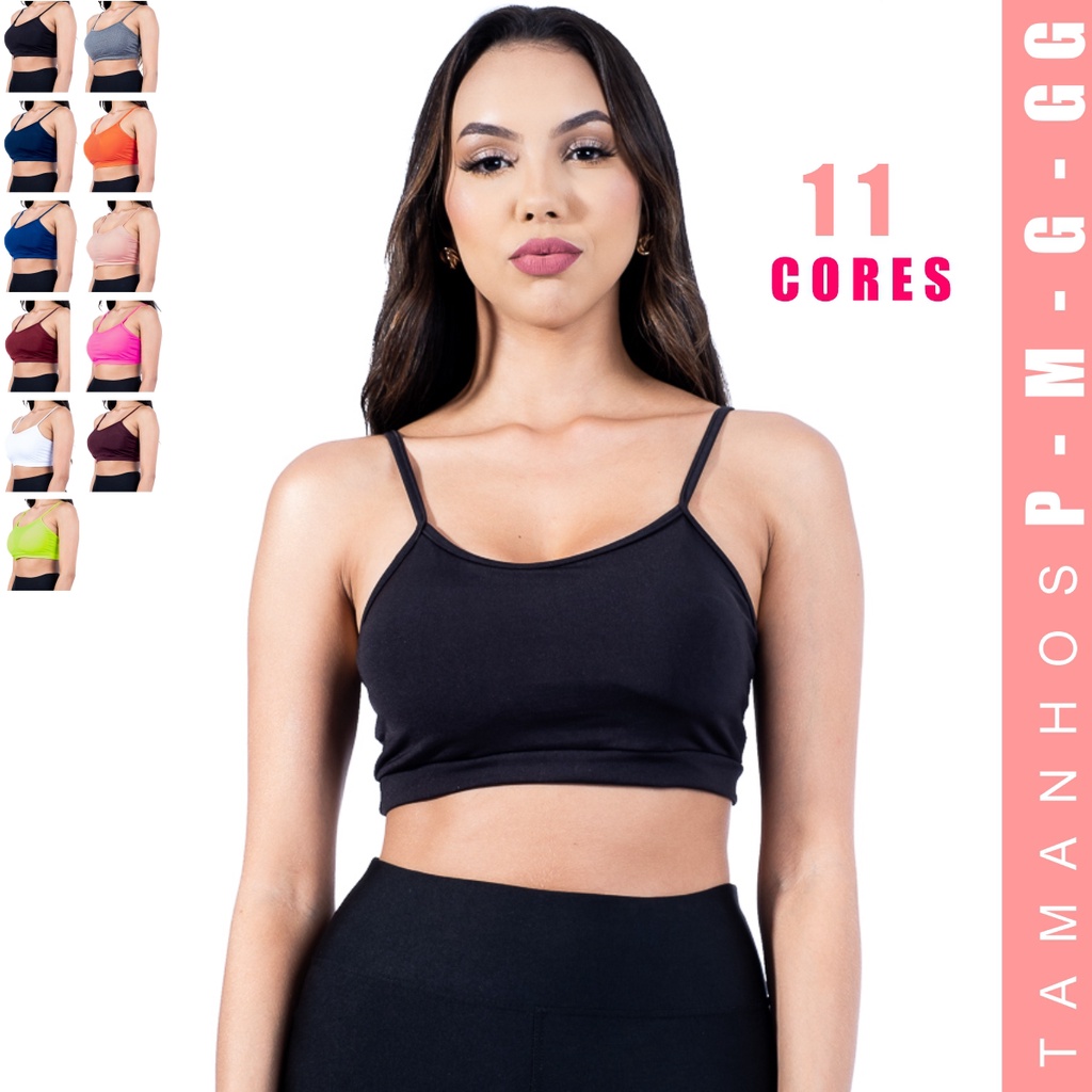 Top de Alcinha Feminina Ginastica Academia Com Bojo Removível Moda Dudis em Oferta na Shopee