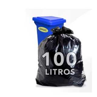 Saco de Lixo Super Resistente Preto 100 Litros C/ 5 Sacos