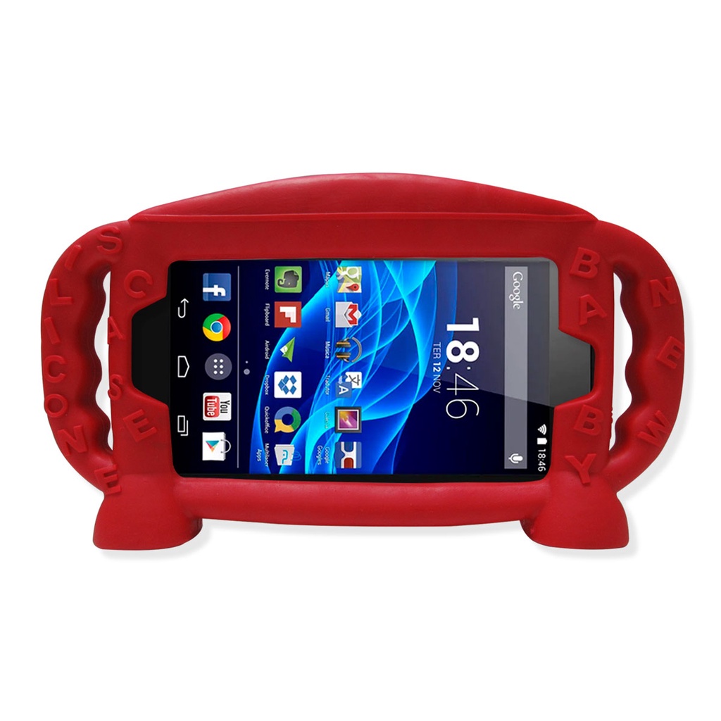 Capa Capinha Tablet Multilaser M7s Plus M7 Plus M7 Tela 7 Polegadas Silicone Infantil + Pelicula