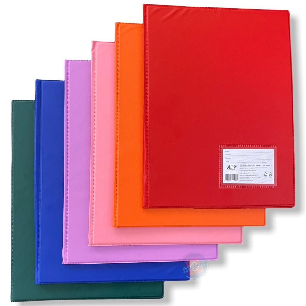 Pasta Catálogo Documentos A4 Com Visor 20 Plásticos grossos Escritório Papelaria Organizador