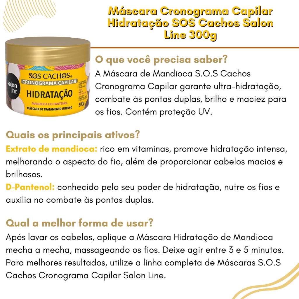 Kit Completo Com 4 Mascaras Cronograma Capilar Sos Cachos Salon Line 300g Cada Shopee Brasil