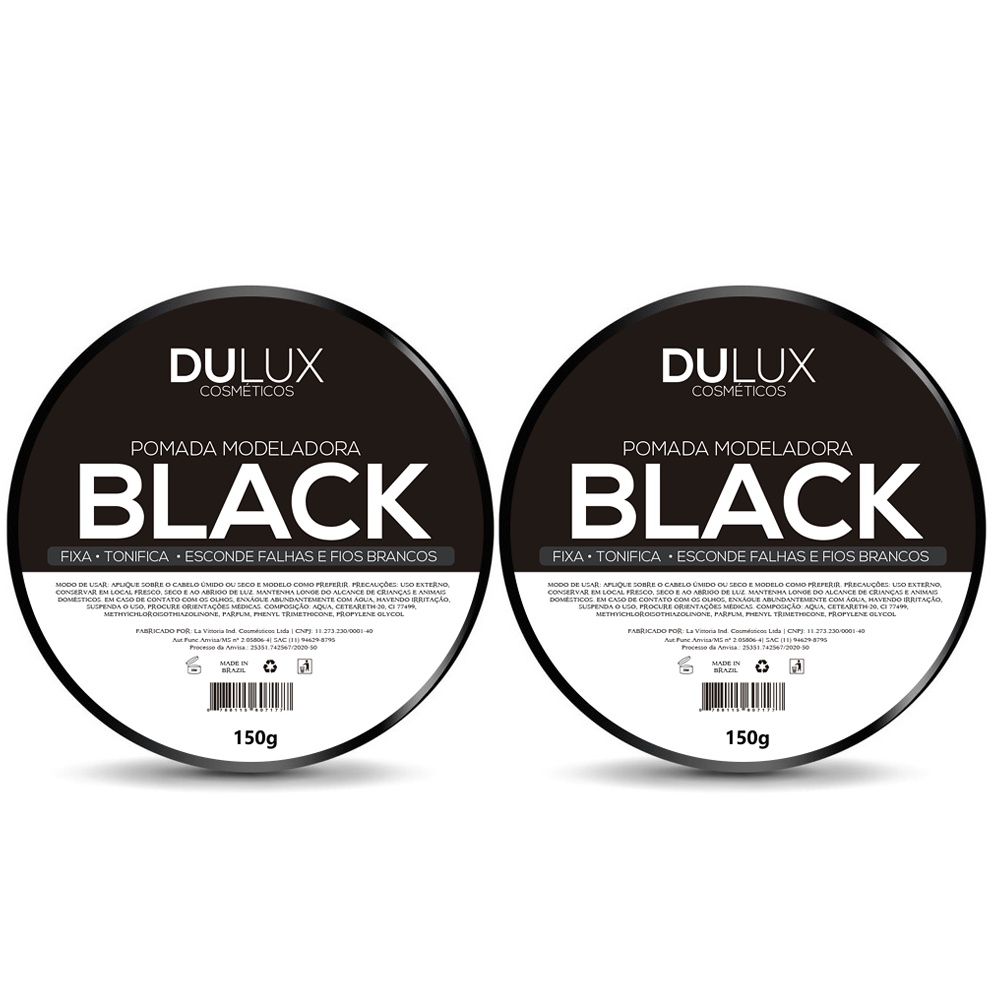 2 Cera Modeladora Preta Pigmentada Fixação 150g Dulux