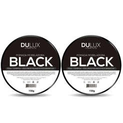 Kit 2 Cera Modeladora Preta Pigmentada Fixação 150g Dulux Cabelo Barba Black Disfarça Fios Brancos