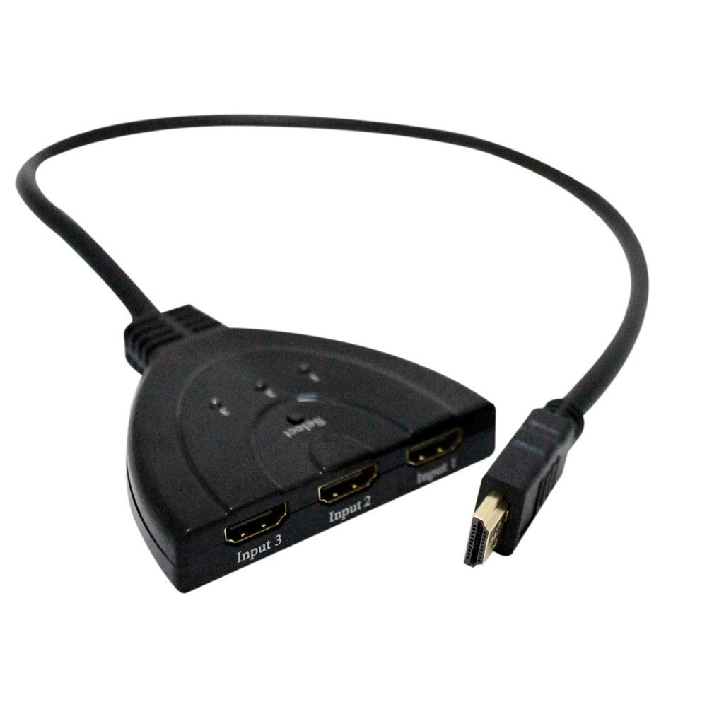 Switch HDMI 1x3 Chaveador HDMI 1 Saída E 3 Entradas HDMI 1080p