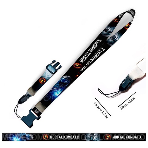 Cordão Sub Zero Mortal Kombat C0563p Com Cordinha E Engate