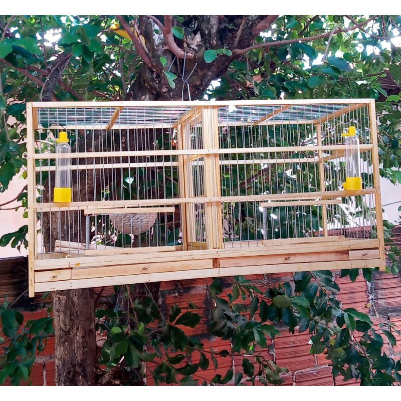 Gaiola Criadeira Voadeira Para Canario Belga + 2 Bebedouro + 1 Ninho Juta