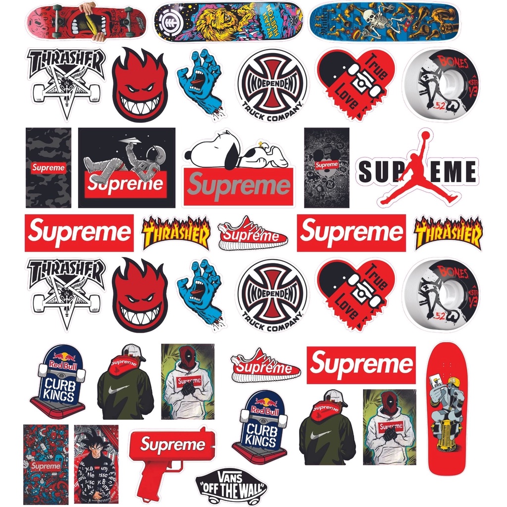 39 adesivos skate marcas variadas para carro moto bike shape