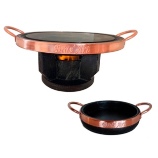 Kit Fondue 31 cm De Pedra Sabão Para Carne+ Frigideira Para Ovos Sem Tampa em Oferta na Shopee