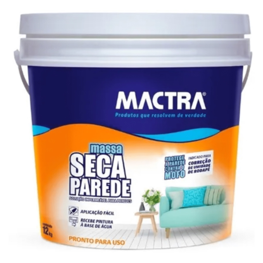 Anti Umidade Parede e Rodapé Massa Seca Parede Mactra 12 kg - Proteção ...