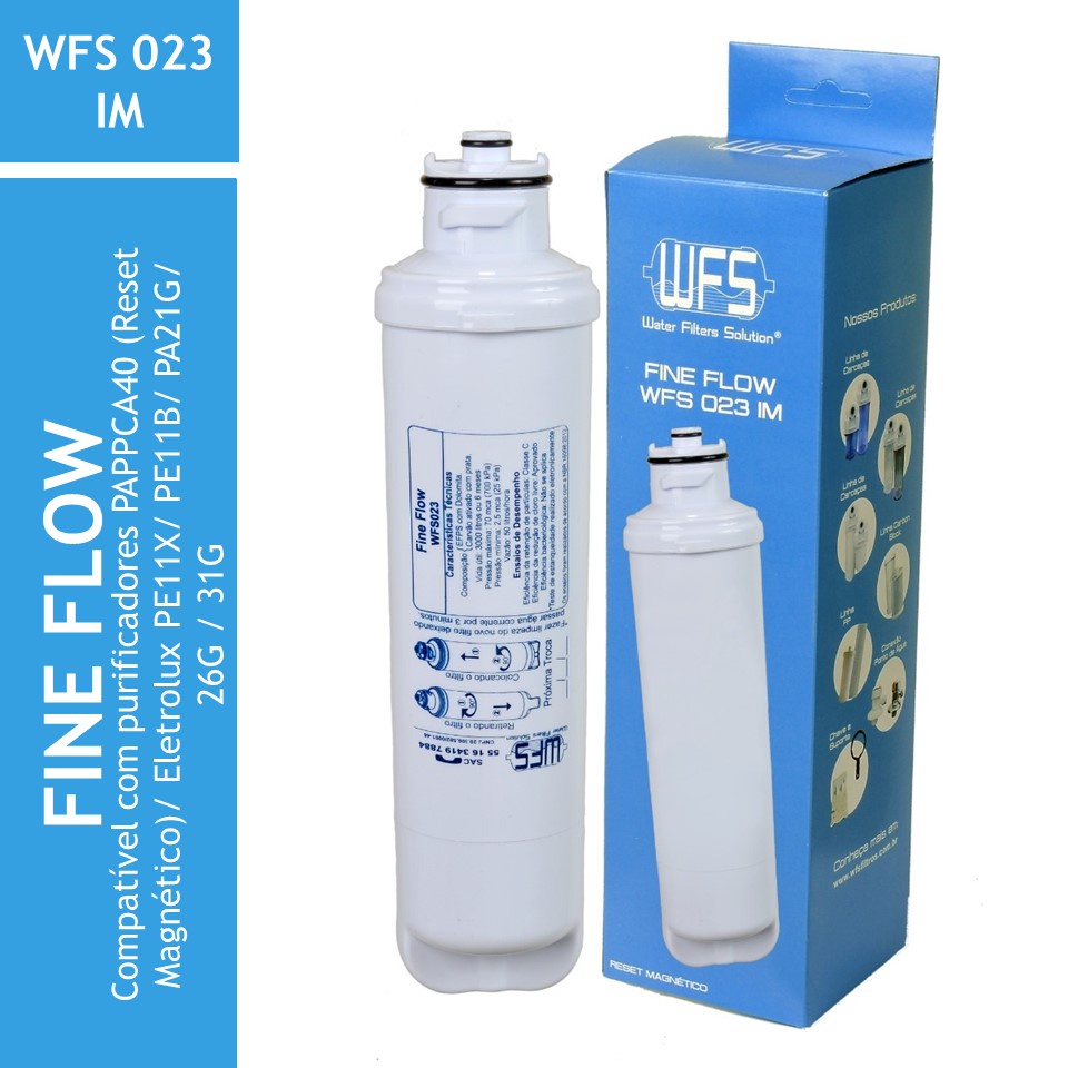 Refil Filtro Vela Purificador Compatível com PAPPCA40 (Reset Magnético)/ Eletrolux PE11X/ PE11B/ PA21G/ 26G / 31G Wfs023 Fine Flow IM